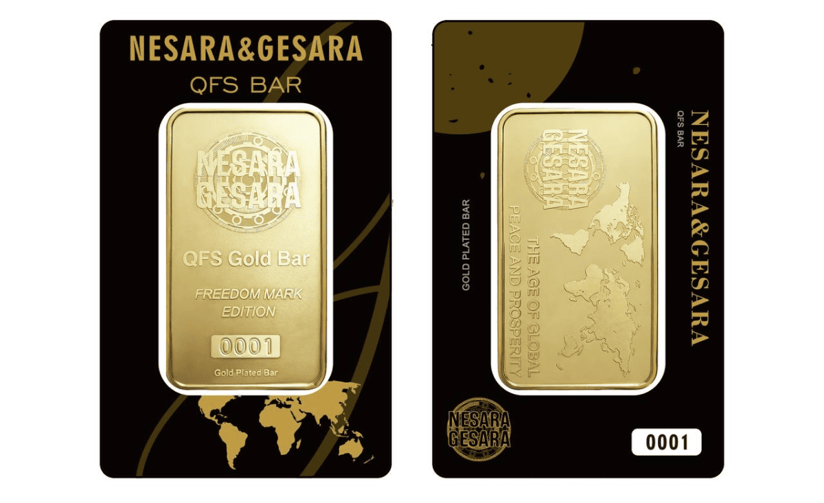 NESARA/GESARA QFS Gold Bar close-up