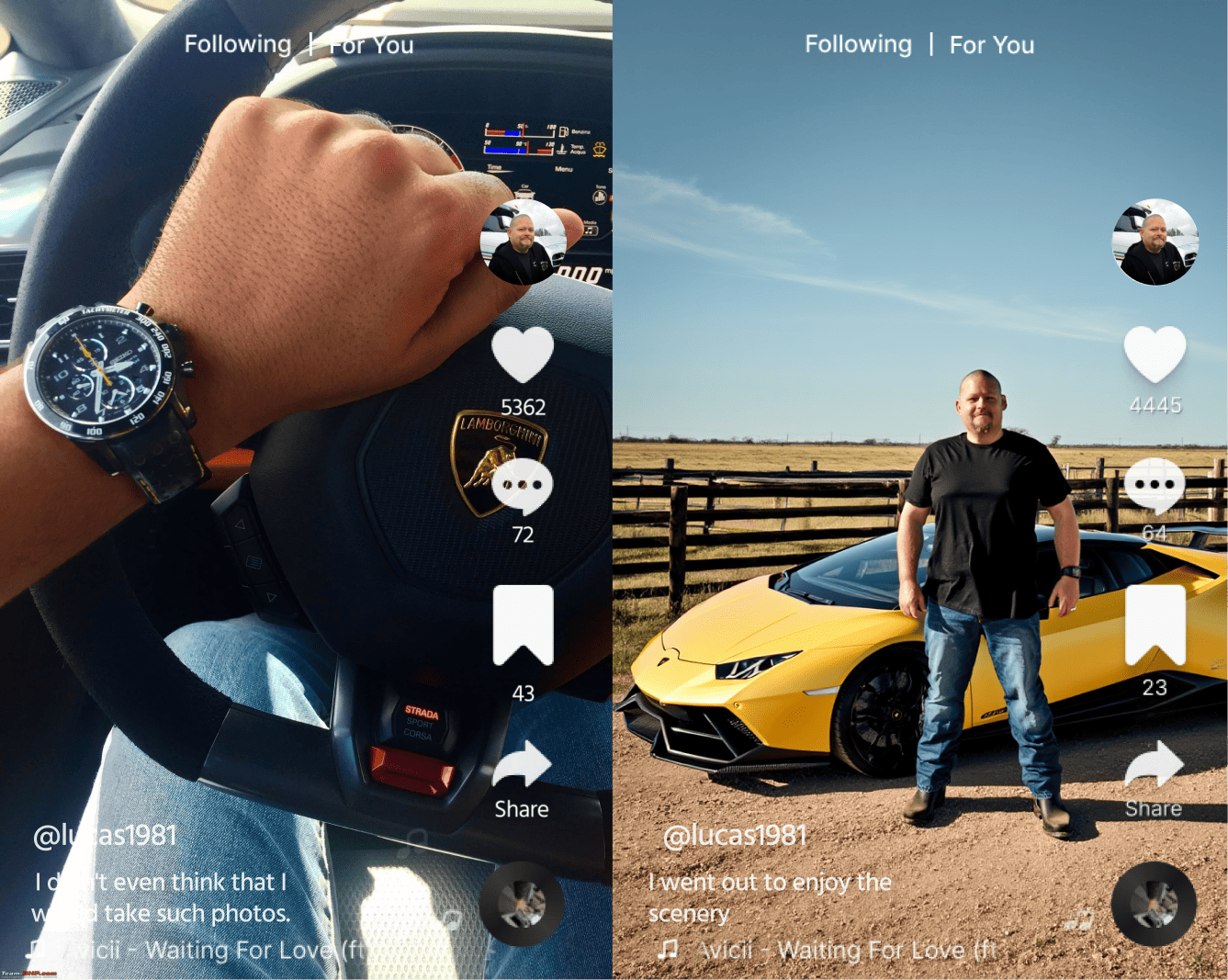 Lucas Harris with his new Lamborghini